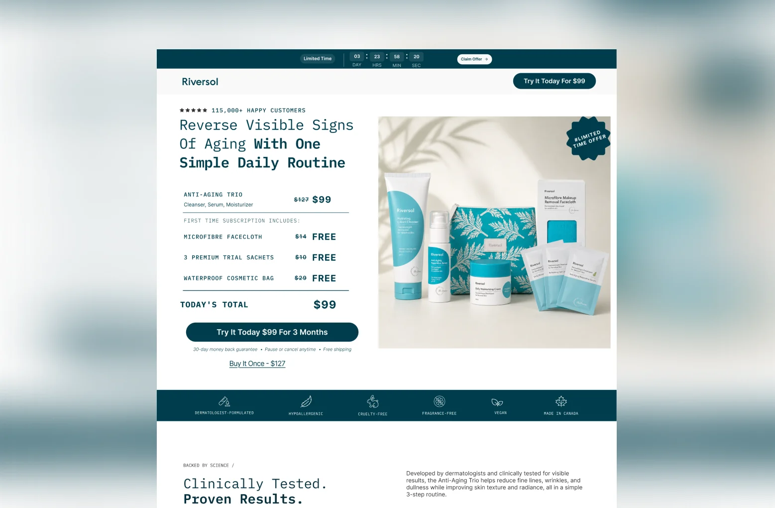 Shopify landing page built for paid traffic