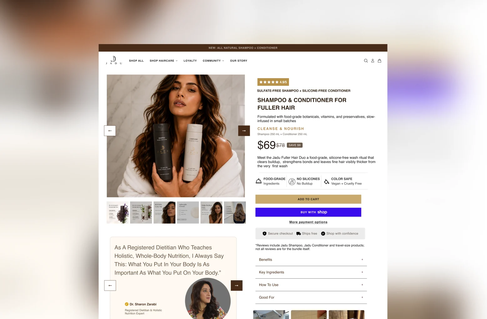 Shopify product page design